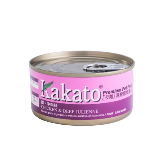Kakato 雞+牛肉絲罐頭170g
