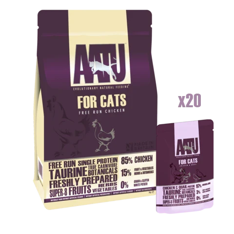 AATU - Chicken Mixed Dry & Wet Cat Food Bundle