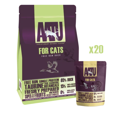 AATU - Duck Dry & Turkey Wet Cat Food Bundle