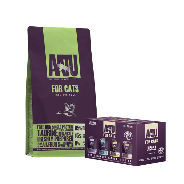 AATU - Duck Dry & Wet Cat Food Variety Bundle