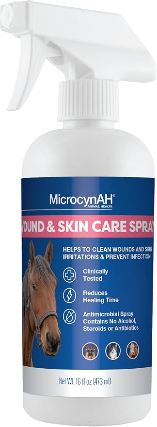 MicrocynAH - Manna Pro MicrocynAH Wound & Skin Care Spray, 16 oz