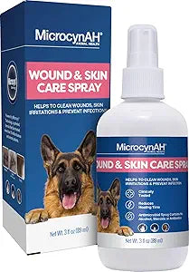 MicrocynAH - MicrocynAH Wound & Skin Care Spray for Cats, Dogs, Horses & Pets, 3oz | Gentle Skin & Coat Spray, Helps Clean Minor Skin Issues & Irritated Areas, Alcohol - Free Formula, No Steroids or Antibiotics
