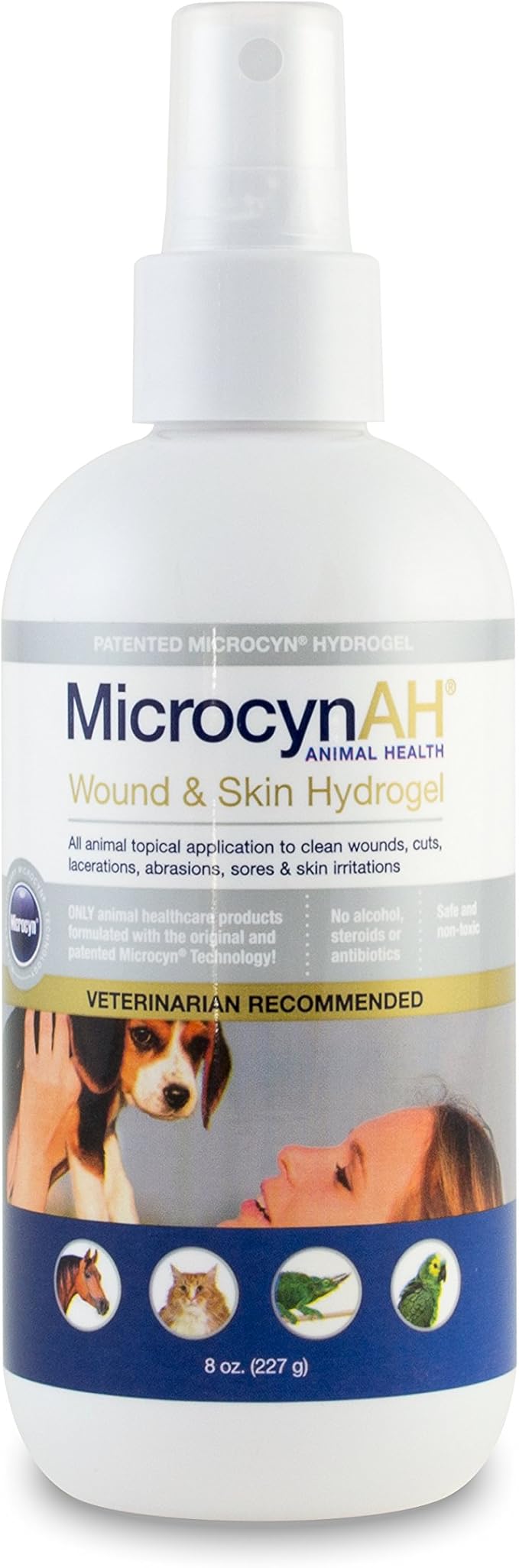 MicrocynAH - MicrocynAH Wound and Skin Care Sprayable Hydrogel, 8 - Ounce