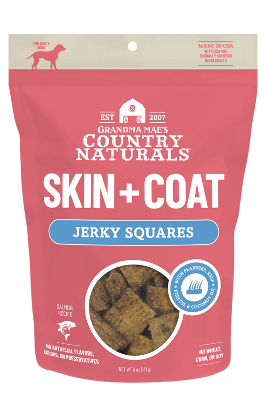 Country Natural's - Skin & Coat Support Jerky Squares, Salmon
