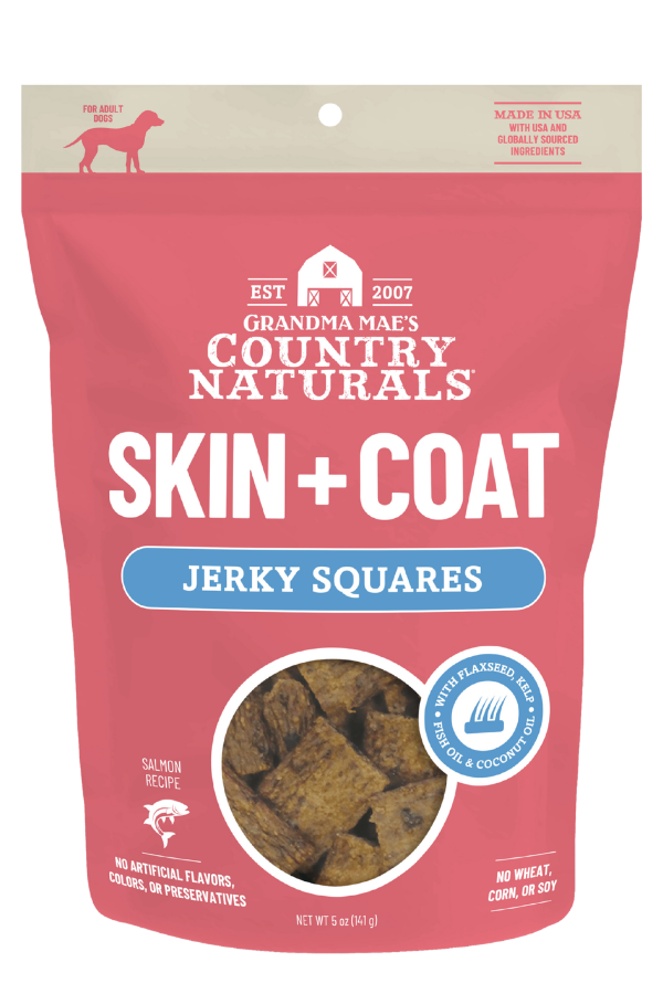 Country Natural's - Skin & Coat Support Jerky Squares, Salmon
